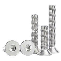 DIN7991 Standard 316 Stainless Steel Flat Head Hex Socket Countersunk Machine Bolt M10 6605- in Inch and Metric System