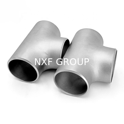 Silver ASTM B363 Gr. 12 Titanium Tee Forged Pipe Fittings with Thickness Sch5S to Sch XXS