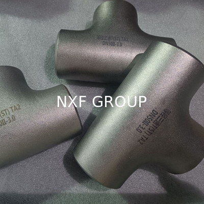 Silver ASTM B363 Gr. 12 Titanium Tee Forged Pipe Fittings with Thickness Sch5S to Sch XXS