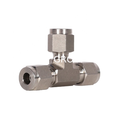 Forged SS304/SS316 Stainless Steel Twin Ferrules Inch Tube Fittings 1/16 to 2" 3-Way Union Tee Pipe Fittings Fully Stocked
