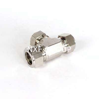 Forged SS304/SS316 Stainless Steel Twin Ferrules Inch Tube Fittings 1/16 to 2" 3-Way Union Tee Pipe Fittings Fully Stocked