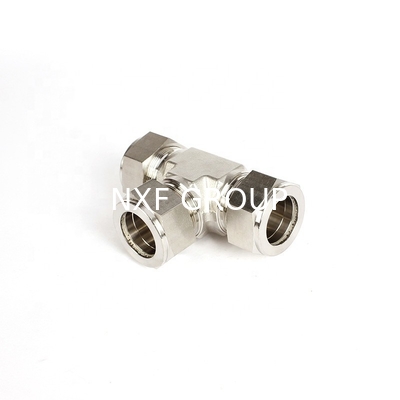 Forged SS304/SS316 Stainless Steel Twin Ferrules Inch Tube Fittings 1/16 to 2" 3-Way Union Tee Pipe Fittings Fully Stocked