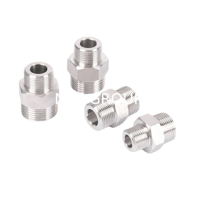 Stainless Steel Pipe Fittings 1/4"-4" NPT/BSPT Hexagon Male Threaded Nipple for Customized Support ODM