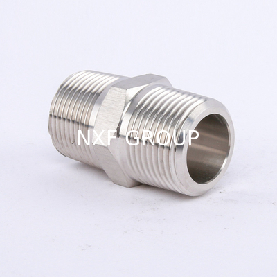 Stainless Steel Pipe Fittings 1/4"-4" NPT/BSPT Hexagon Male Threaded Nipple for Customized Support ODM