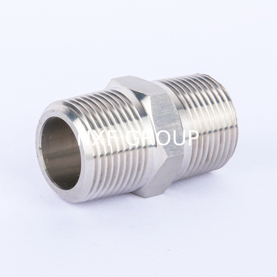 Stainless Steel Pipe Fittings 1/4"-4" NPT/BSPT Hexagon Male Threaded Nipple for Customized Support ODM