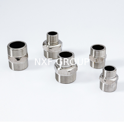 Stainless Steel Pipe Fittings 1/4"-4" NPT/BSPT Hexagon Male Threaded Nipple for Customized Support ODM