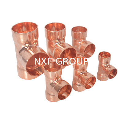 NXF Various Types Copper Tee T18033/EN1057/ASTM B88/AS1432 Fittings TP2 Cu-DHP C12200 C1220 For Plumbing