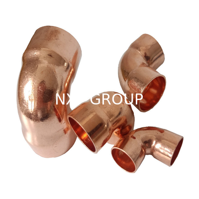 Customized Thickness NXF TP2 Cu-DHP C12200 C1220 Street Copper Elbow 45 90 180 Degree Fittings Casting Technics SAI GLOBAL