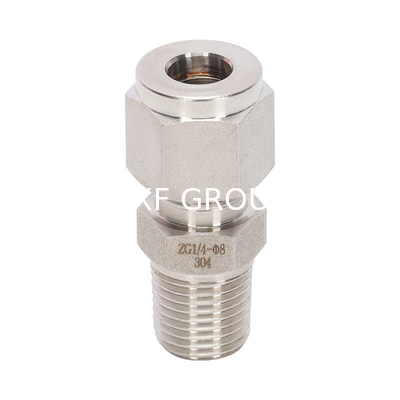 Customized Support OEM Stainless Steel 1/8-4 Inch Male Connectors Twin Ferrule Compression Tube Fittings for Sanitary