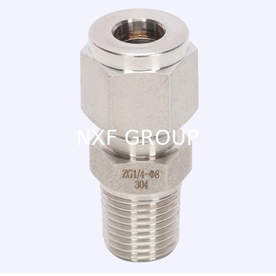 Customized Support OEM Stainless Steel 1/8-4 Inch Male Connectors Twin Ferrule Compression Tube Fittings for Sanitary