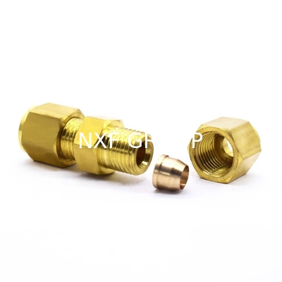 CA360 Brass Male Female Compress Double Barrel Tube Union Straight Fitting Suitable for Temperature Range -65°F to 250°F