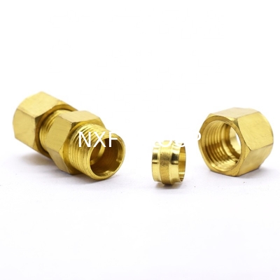 CA360 Brass Male Female Compress Double Barrel Tube Union Straight Fitting Suitable for Temperature Range -65°F to 250°F