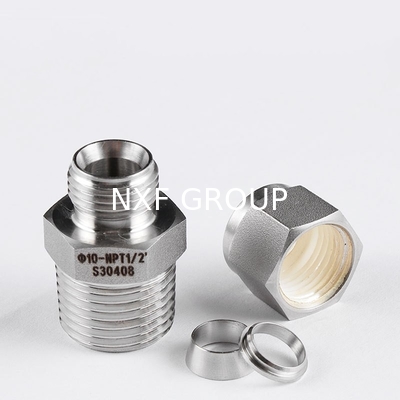 Excellent Durability Double Ferrule Compression Tube Fittings for Equal Pipe Lines Connect in 304/316 Stainless Steel