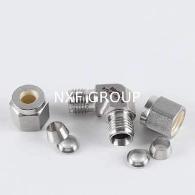 304/316 Stainless Steel Double Ferrule Compression Tube Fittings Elbow for Liquid Medium 1 Piece MOQ Customized Color