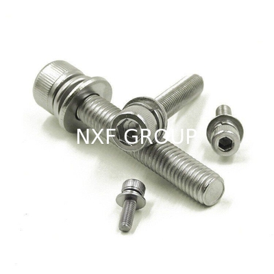 NXF Manufacturing Stainless Steel Hexagon Socket Head Bolts with Spring Flat Washer Allen Key ZINC Finish Customer's Request