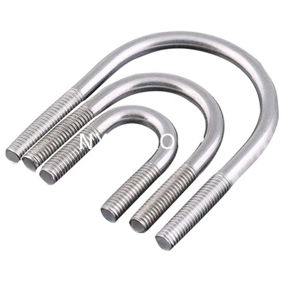 Plain Finish U Type Head Style ASTM A193 B6 SUS410 U-Bolt with Clamp Bracket 2PCS Non-Serrated Hex Flange Nuts