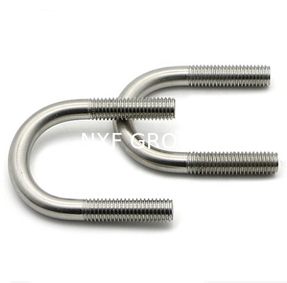 Plain Finish U Type Head Style ASTM A193 B6 SUS410 U-Bolt with Clamp Bracket 2PCS Non-Serrated Hex Flange Nuts