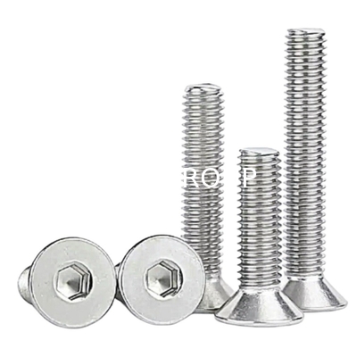 DIN7991 Standard 316 Stainless Steel Flat Head Hex Socket Countersunk Machine Bolt M10 6605- in Inch and Metric System