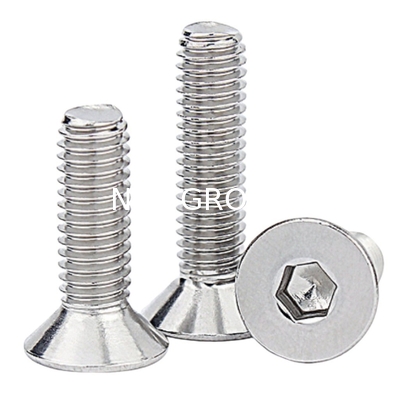 DIN7991 Standard 316 Stainless Steel Flat Head Hex Socket Countersunk Machine Bolt M10 6605- in Inch and Metric System