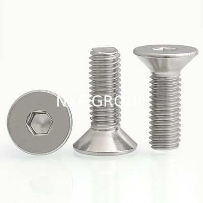 DIN7991 Standard 316 Stainless Steel Flat Head Hex Socket Countersunk Machine Bolt M10 6605- in Inch and Metric System