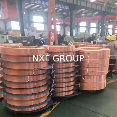 NXF Air Conditioner Pancake Copper Tube Customizable OD 3.6mm-28.58mm Thickness 0.28mm-1.2mm Alloy Copper Plain Tube Coil