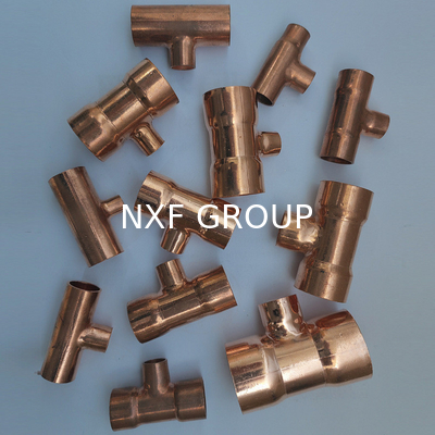 NXF GB/T17791-2017 ASTM B280 Standard TP2 C12200 C1220 Cu-DHP DN15-1500 SCH10S-SCH80 Copper T-Type Tee Joint