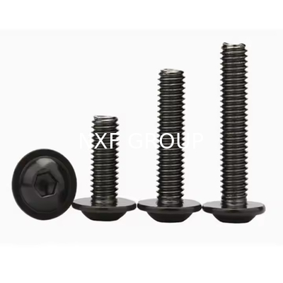 NXF ISO7380 Standard Carbon Steel AISI 1074 M1-M12 Round Head Black Hex Screws Button Head Threaded Socket Bolts
