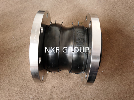 NXF DN 25-600 316/0Cr17Ni12Mo2/1.4401 Stainless Steel Flanged Type Flexible Double Ball Rubber Expansion Joint