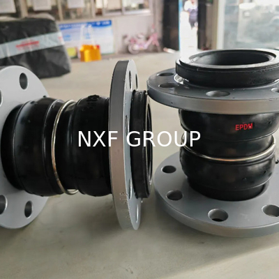 NXF DN 25-600 316/0Cr17Ni12Mo2/1.4401 Stainless Steel Flanged Type Flexible Double Ball Rubber Expansion Joint