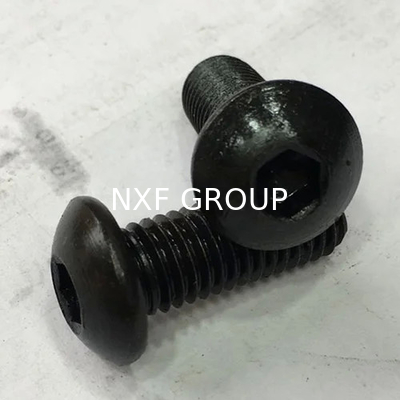 NXF DIN ST37-2/JIS SS400/ASTM A283C Diameter M1.6-20 Length 3-150mm S235JR Black Hexagon Socket Button Head Machine Screws