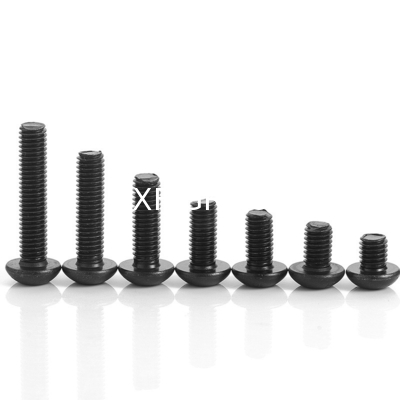 NXF DIN ST37-2/JIS SS400/ASTM A283C Diameter M1.6-20 Length 3-150mm S235JR Black Hexagon Socket Button Head Machine Screws