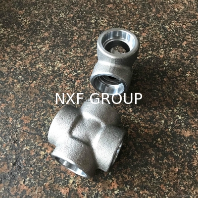 NXF ASTM JIS EN GOST 316Ti/0Cr18Ni12Mo2Ti DN15-1200 Class 150-2500 Stainless Steel 316Ti Sw Fitting Forging Socket Welding Cross