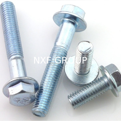 NXF S235JR/A105JRB/DINST37-2/JISSS400/ASTMA283C M10 4-360MM Steel Hexagon Flange Full Thread Half Thread Galvanized Bolts