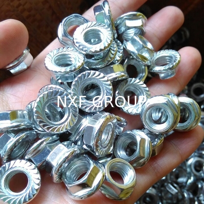 NXF S235JR/A105JRB/DINST37-2/JISSS400/ASTMA283C  M3-M16  Carbon Steel  Zinc Plated Galvanized Hexagonal Flange Nut