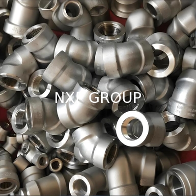 NXF ASTM JIS EN 316Ti/0Cr18Ni12Mo2Ti  DN15-1200  Class 150-2500 Stainless Steel 316Ti Forging Threaded 45° and 90°  Elbow
