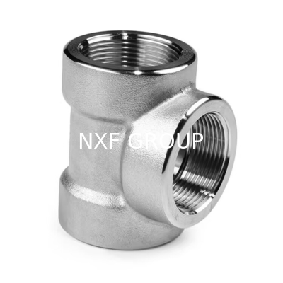 NXF ASTM JIS EN 316Ti/0Cr18Ni12Mo2Ti  DN15-1200 Class 150-2500 Stainless Steel 316Ti Forging High Pressure Threaded Tee
