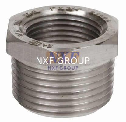 NXF ASTM JIS EN 316Ti/0Cr18Ni12Mo2Ti DN15-1200  Class 150-2500 Stainless Steel 316Ti  NPT Threaded Hexagonal Head Bushing