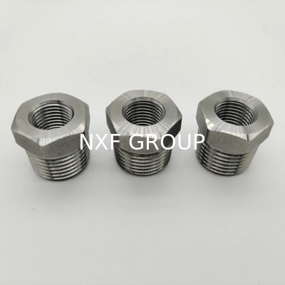 NXF ASTM JIS EN 316Ti/0Cr18Ni12Mo2Ti DN15-1200  Class 150-2500 Stainless Steel 316Ti  NPT Threaded Hexagonal Head Bushing