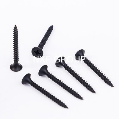 NXF ASTM JIS EN  S235JR/A105JRB/DINST37-2/JISSS400 Carbon Steel  M1.6 Steel Countersunk Black Head Self Tapping Screws