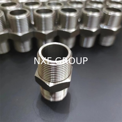 NXF ASTM A240 316Ti/0Cr18Ni12Mo2Ti DN15-1200  Class 150-2500 Stainless Steel 316Ti Forging Threaded Hexagonal Nipple