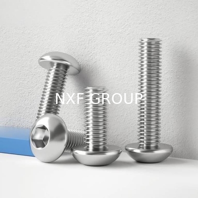NXF ASTM UNS S31653  316Ti/0Cr18Ni12Mo2Ti M3-M6 Length6-30MM Stainless Steel 316Ti Hex Socket Flat Round Head Screw