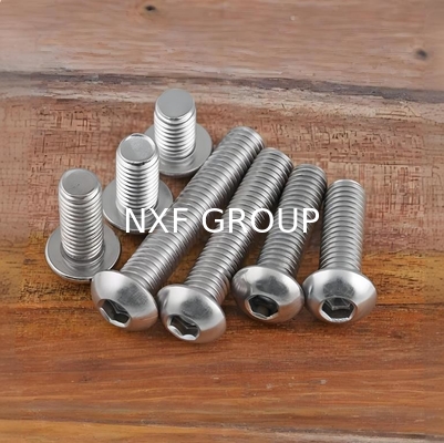 NXF ASTM UNS S31653  316Ti/0Cr18Ni12Mo2Ti M3-M6 Length6-30MM Stainless Steel 316Ti Hex Socket Flat Round Head Screw
