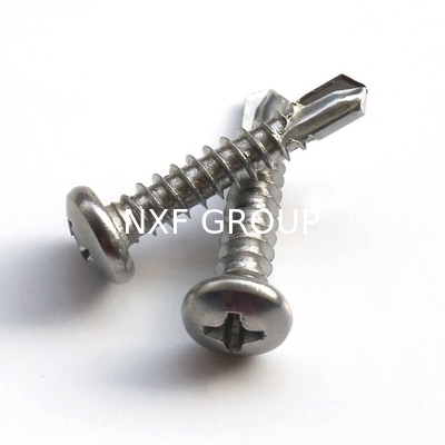 NXF ASTM DIN JIS A240 316Ti/0Cr18Ni12Mo2Ti ST3.5-ST5 Cross Recessed Flat Head Self Tapping Bolt Round Head Drilling Screw