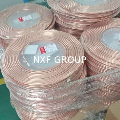 NXF ASTM B280/EN12735/JISH3300 C11000 C12200  Diameter 4.76-22.22mm Thickness 0.50-1.15mm Length 15m Copper Pancake Coil