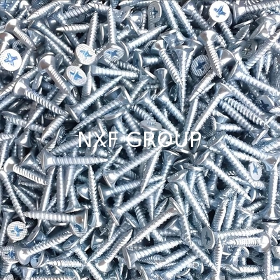 NXF ASTM JIS DIN 235JR/A105JRB/DINST37-2/JISSS400/ASTMA283C ST2.9 25mm Galvanized Cross Countersunk Self Tapping Screws