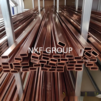 NXF ASTM B280/EN12735/JISH3300 C11000 C12200 Thickness 1.4-2.5mm Long Side 30-119mm Short Side 20-30mm Square Copper Tube