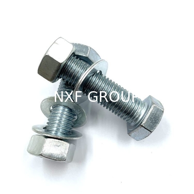 NXF ASTM DIN JIS S235JR/A105JRB/DINST37-2/JISSS400/ASTMA283C M10 55mm Carbon Steel  Zinc Plated Galvanized Hexagonal Bolt