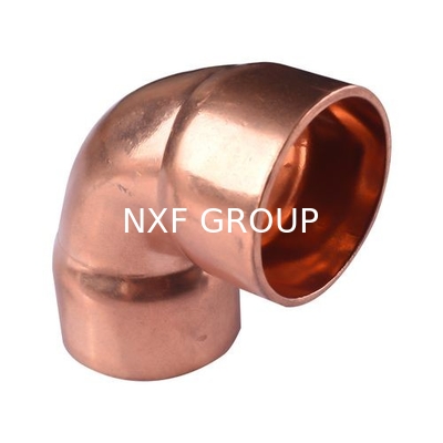 NXF ASTM B280/EN12735/JISH3300 C11000 C12200 DN15-1200 SCH10-XXS LR SR 45° 90° Butt Welding Copper Elbow
