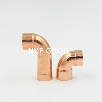 NXF ASTM B280/EN12735/JISH3300 C11000 C12200 DN15-1200 SCH10-XXS LR SR 45° 90° Butt Welding Copper Elbow