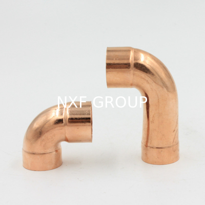 NXF ASTM B280/EN12735/JISH3300 C11000 C12200 DN15-1200 SCH10-XXS LR SR 45° 90° Butt Welding Copper Elbow